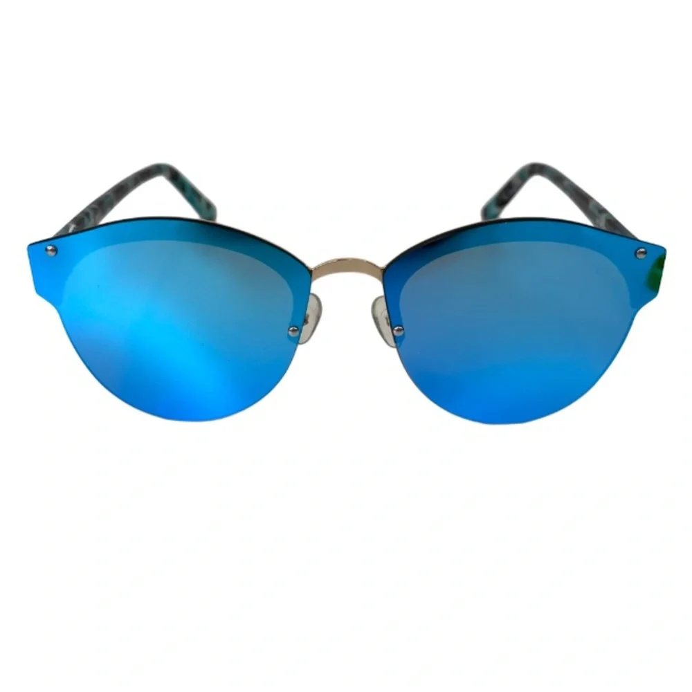 AQS AQUASWISS Sunglasses NEW Blue Mirror Lens Multicolor Tortoise Frame